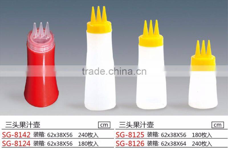 Plastic squeeze bottle, plastic seasoning bottle for jam, sauce, vinegar etc.