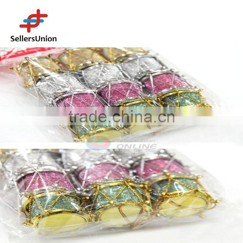 No.1 yiwu exporting commission agent wanted 12 pcs christmas tree decoration fashion colorful christmas ornament drum