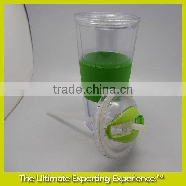 double wall Suction nozzle cup, double wall straw cup,double wall silicone Suction nozzle straw cup