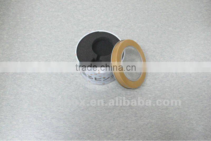 round shape with transparent window cylinder tin box