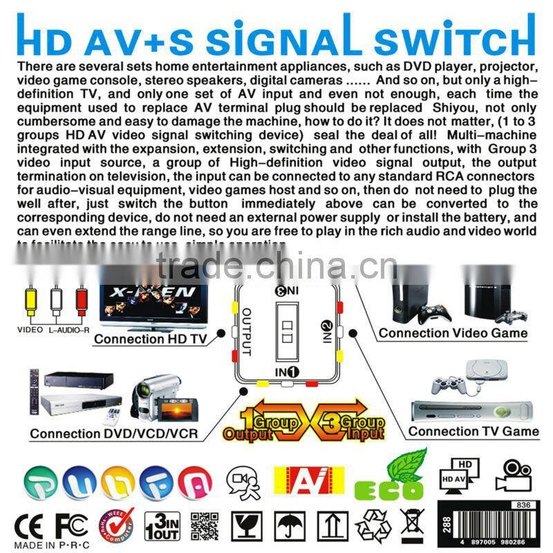 HD AV switch converter Audio Video signal switcher
