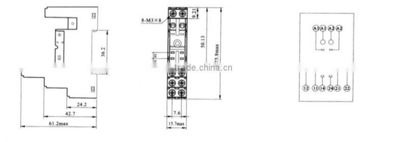 HEIGHT Hot Sale RX78626 Relay Socket /8 pin Relay Socket/General-purpose relay socket with High Quality Factory Price