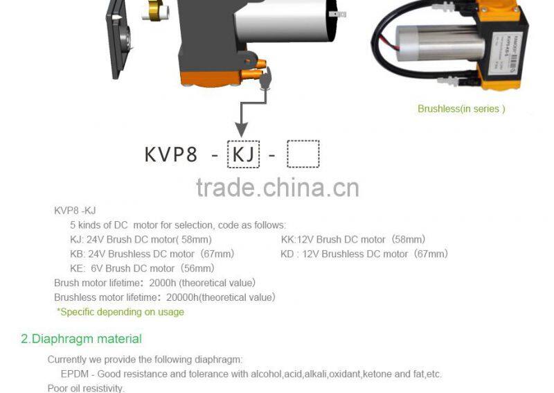 kamoer China Electric Air Diaphragm Pump KVP8