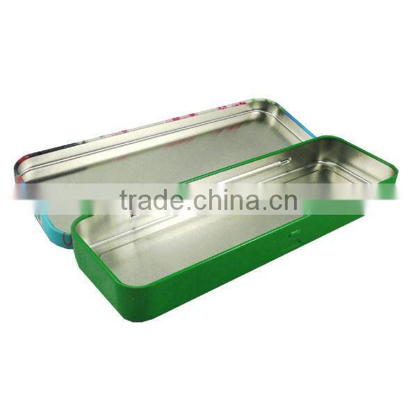 R321 new customed hinge rectangular tin pencil case