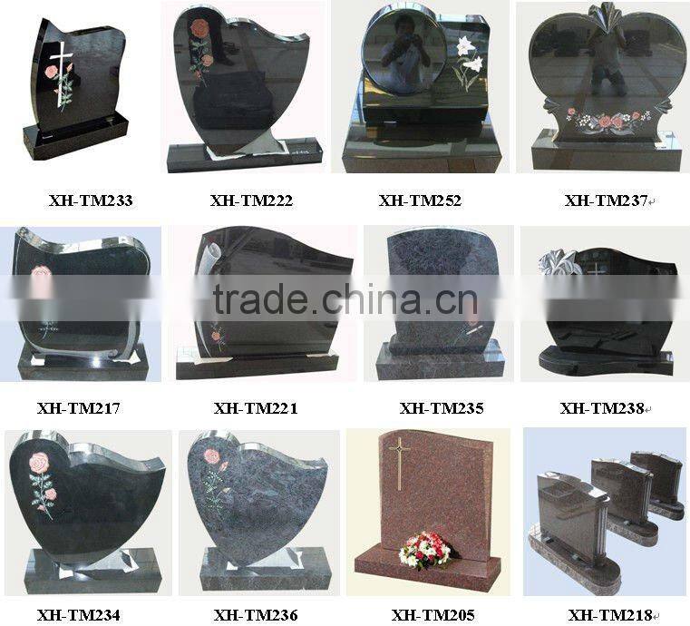 2014 New Style Natural Stone Funerary Grave Markers Gravestone Flower (24 years factory)