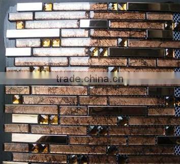 Glass marble mix mosaic carpet design on sale