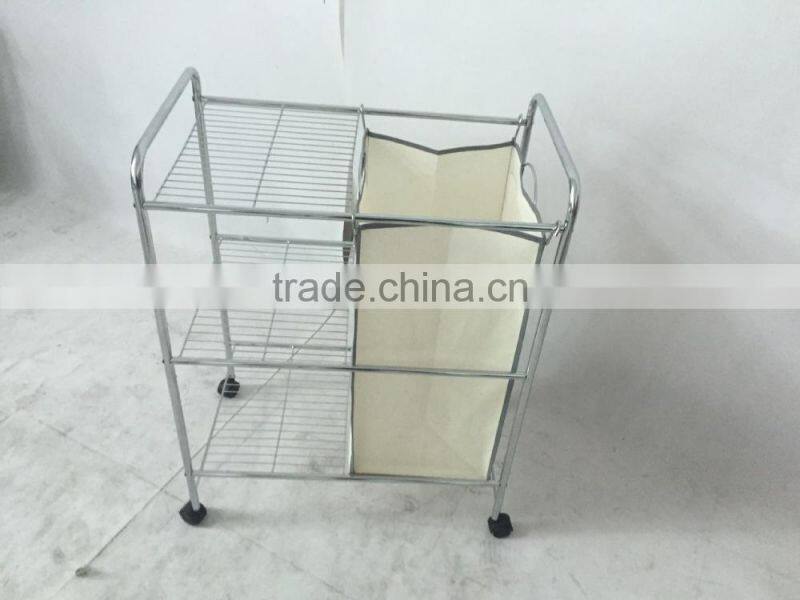 Vivinature new design Laundry Carts Standard Wire Frame Metal Laundry Trolley Hamper