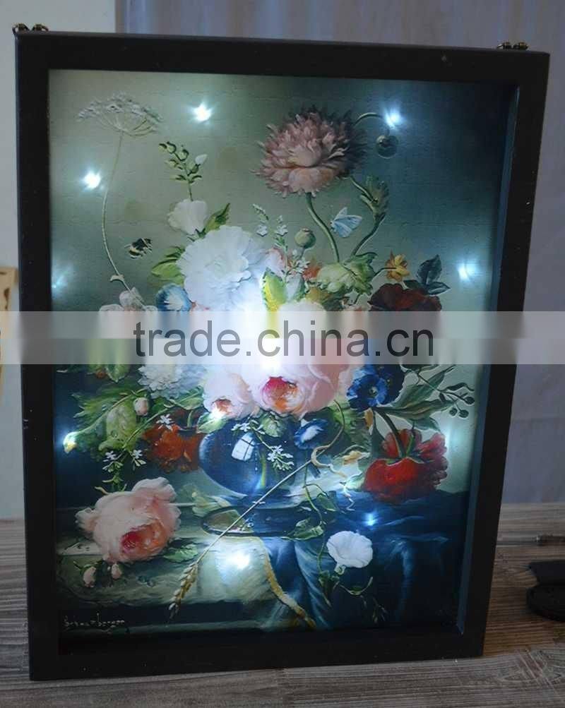 2016 Antique decorative wooden wall plaque WITH LED light, wooden lighted printing sign