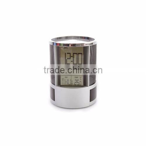 table clock PVC penholder with multifunction display