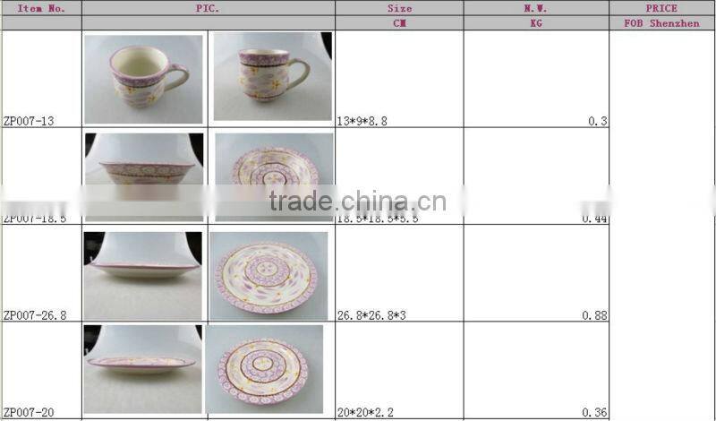 16 pcs color-glazed dinner set