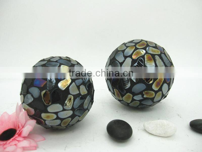 Outdoor Garden Decoration Multi-Color Pebbles Mosaic Hollow Large Glass Ball
