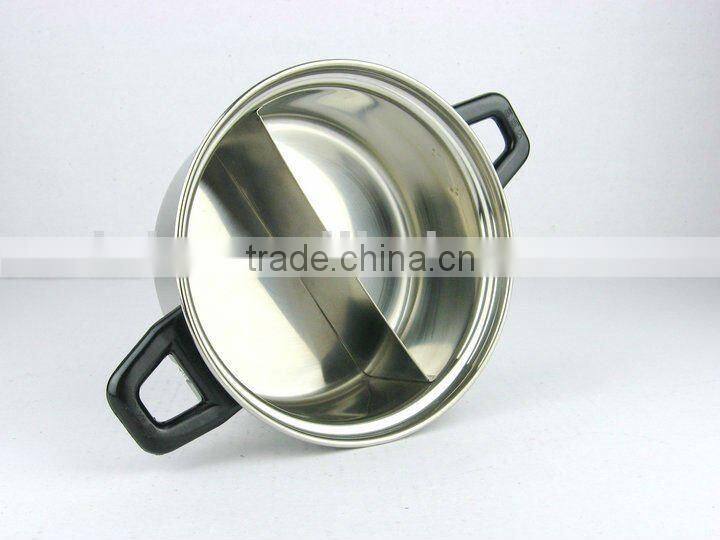New Two compartments Cheapest stainless steel hot Pot