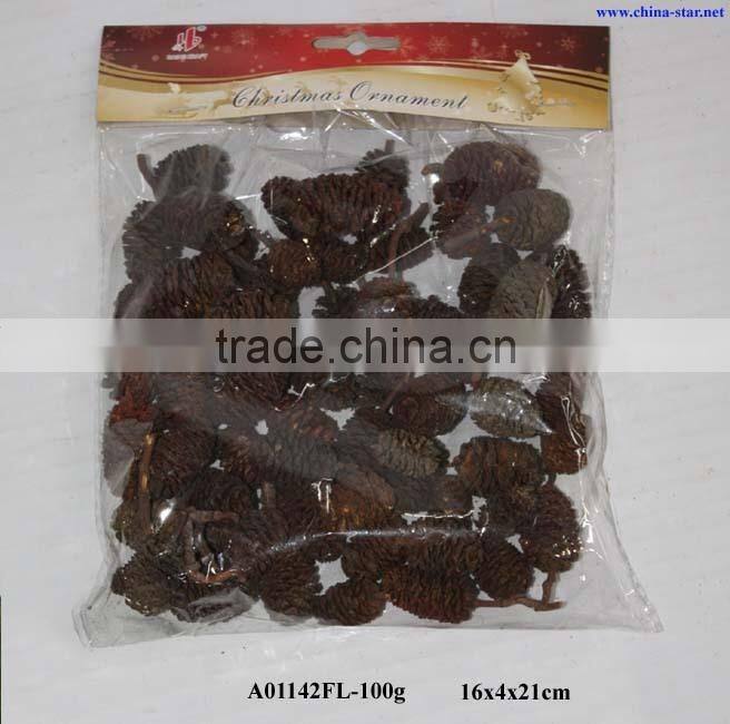 wash white santa pinecone ornament