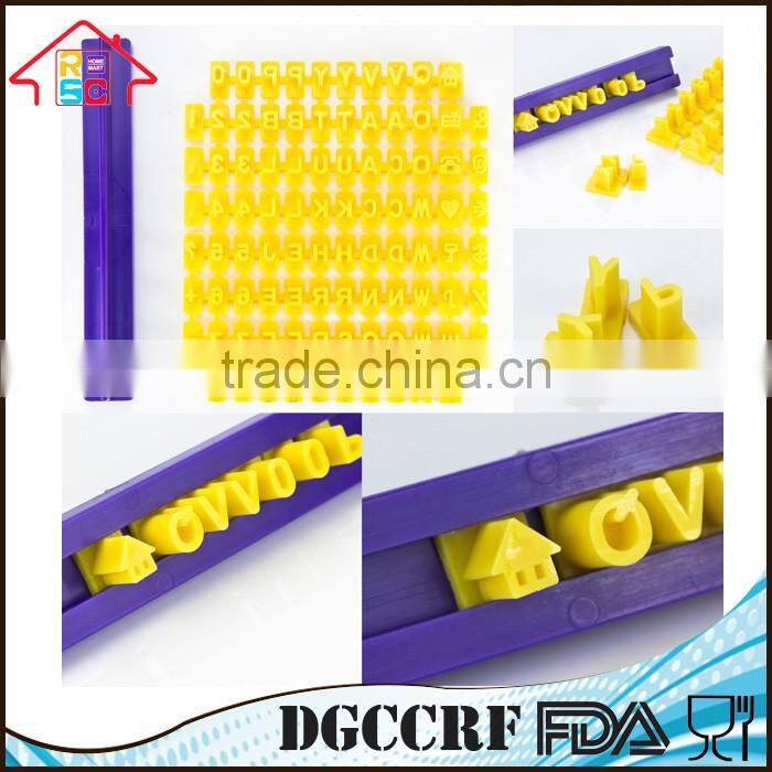 NBRSC Plastic Mini Alphabet Letter Number Press Set Cookie Stamp Cutter for Biscuit Cookie Decorating