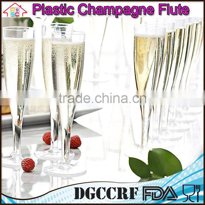 NBRSC Promotional Disposable hard Plastic champagne flutes party wine glasses cups