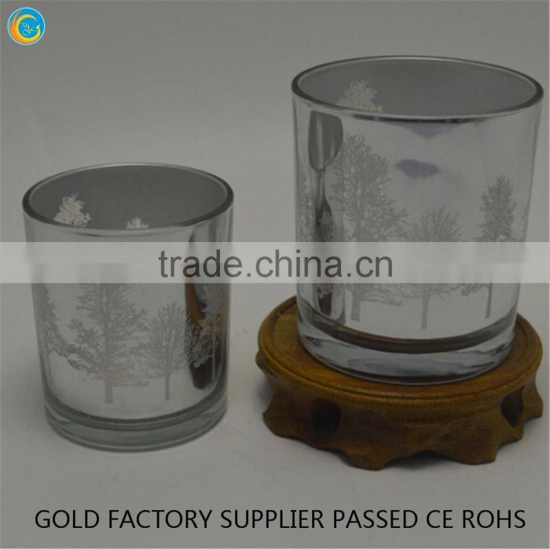 Elecplated tree shape candle jars