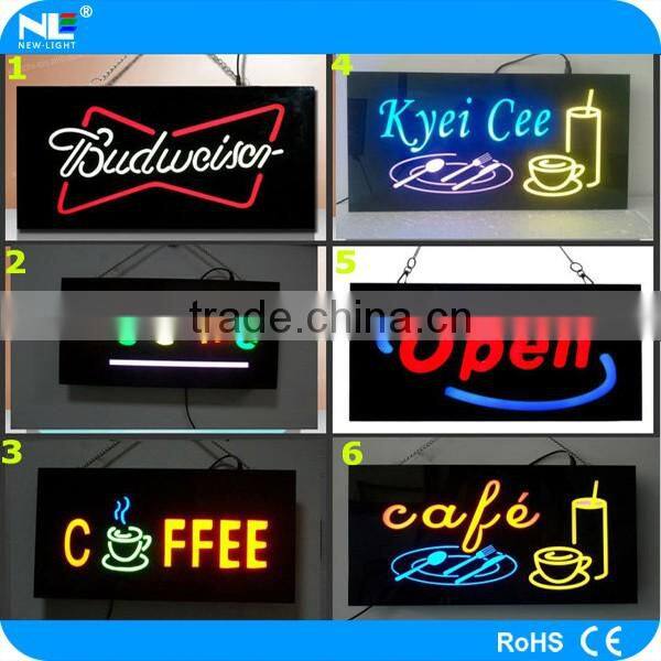 Outdoor restaurant open LED sign display board /full color LED open display sign can be customized