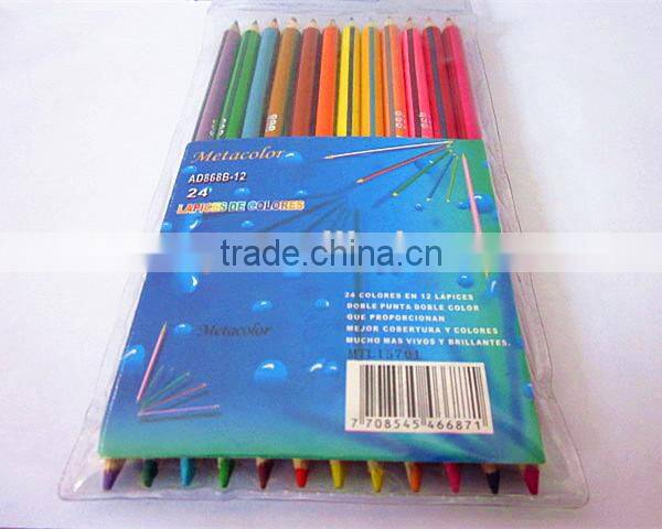 Graphite wood color pencil with eraser