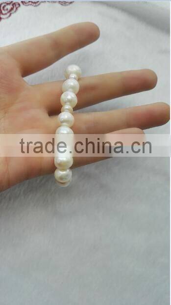 hot selling 3-4mm pink and 7-8mm white freshwater pearl bracelet