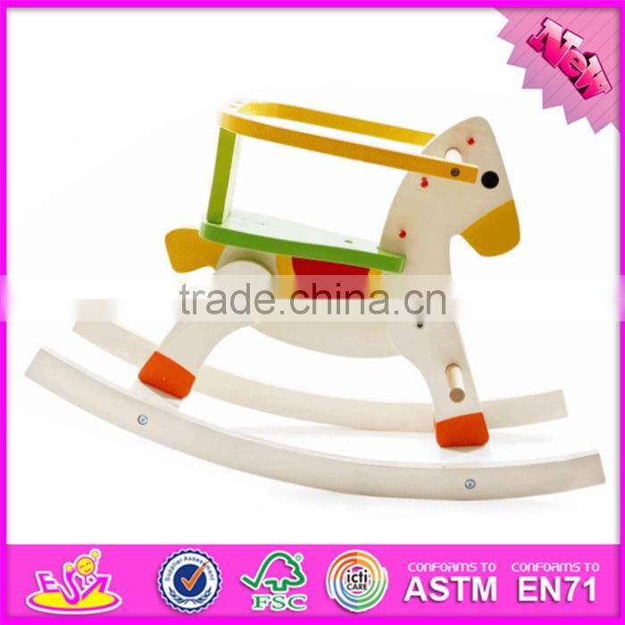 2017 new design children funny wooden ride on horse toy W16D108