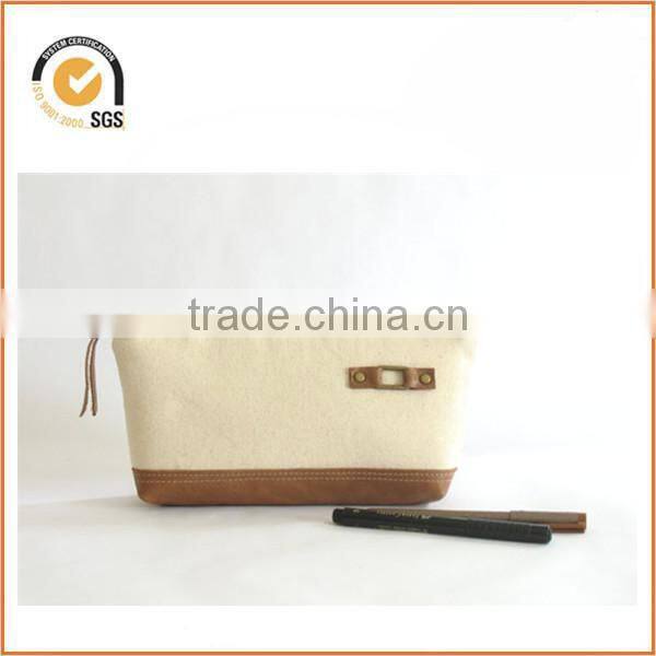 NEW canvas zippered pouch - neon accent & pin dot lining