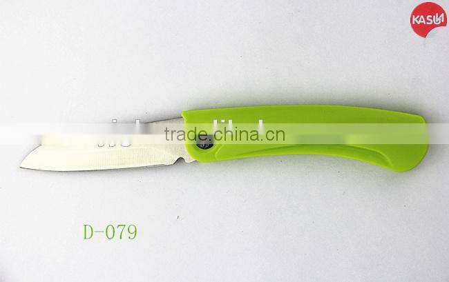 D-077 folding blade pocket knofe with fork multi function kitchen knife set