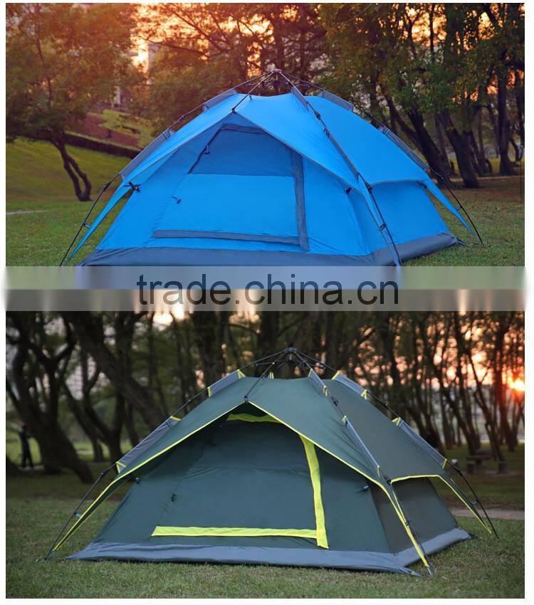 automatic style outdoor camping double layer 3-4 person family water proof tent