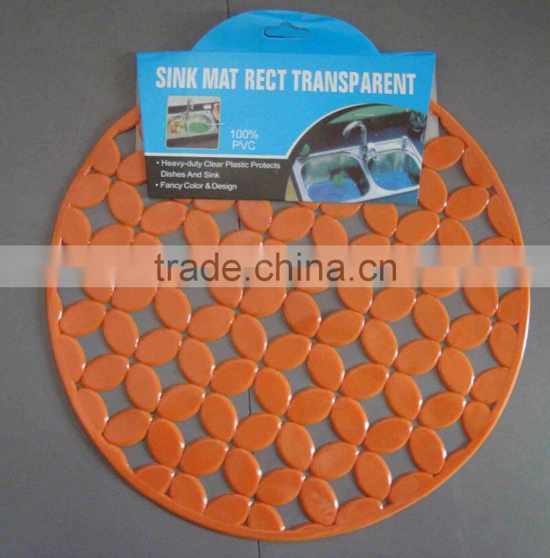 Promotional round shape plastic kitchen anti-slip sink mat