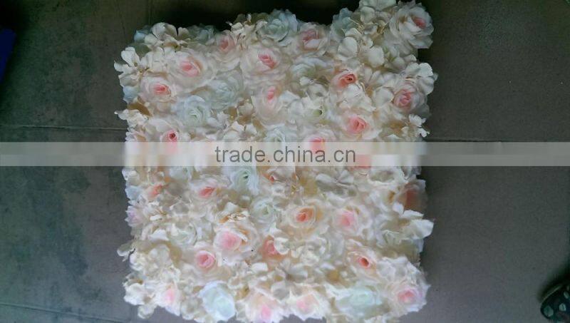 high quality customized 50*50c rose artificial flower wall for wedding decoration stage background decoration