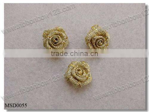 Satin ribbon small artificial flowers with leaf