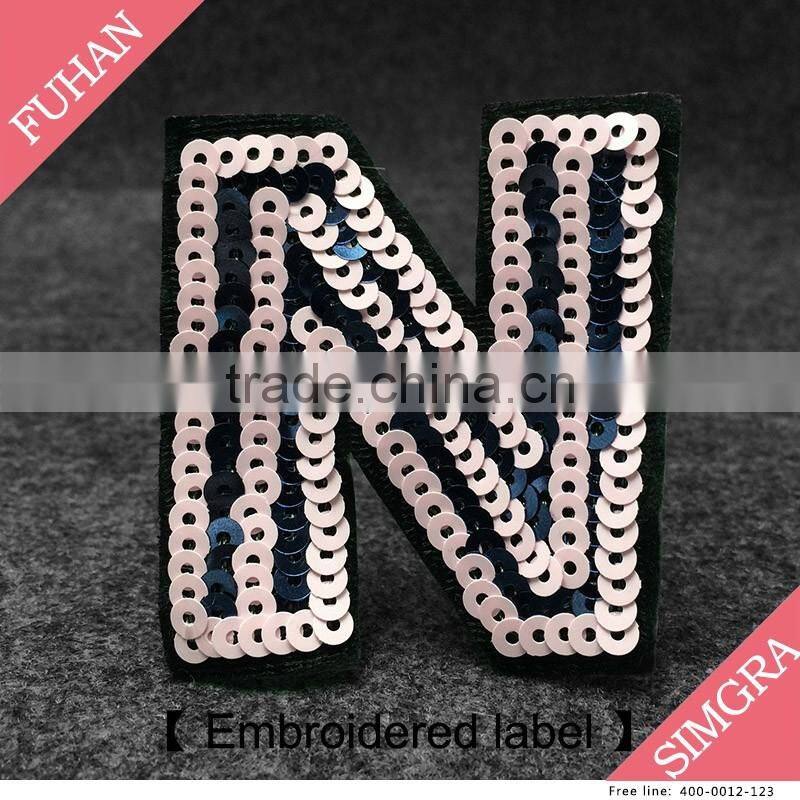 New Design Sequins Embroidery Patch Letter patch