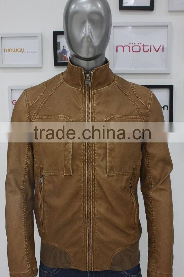 2014 Russia Men's Fashionable Winter PU jacket cheap clothing