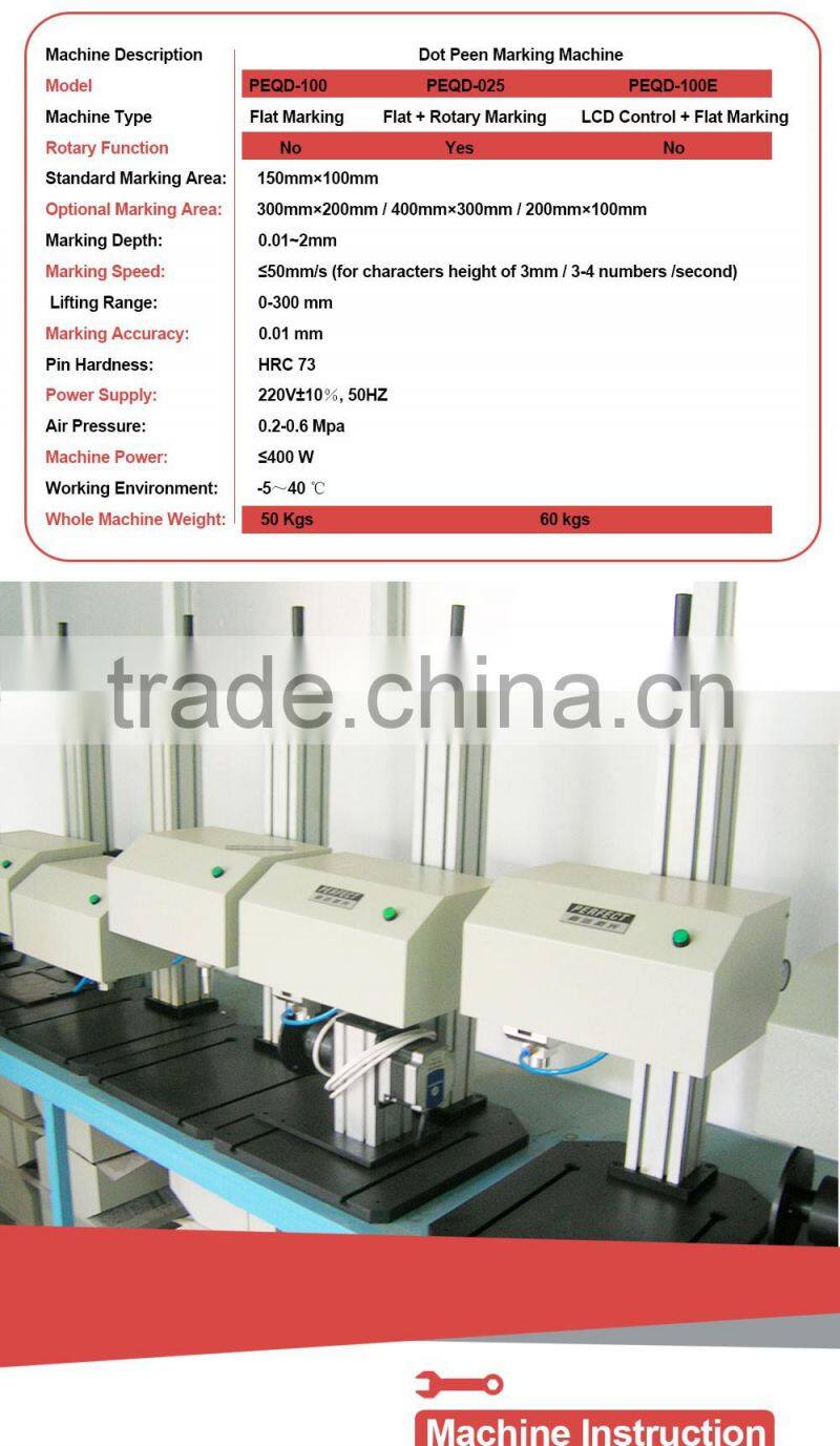 high accuracy aluminum number plate machine dot peen marking machine
