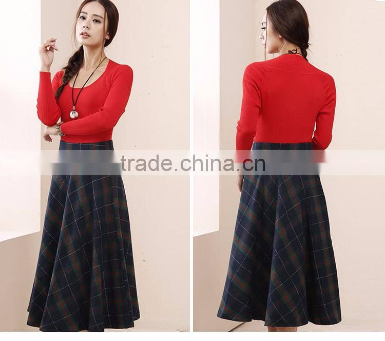 2016 Fashionable pictures ladies school uniform plaid a-line skirts