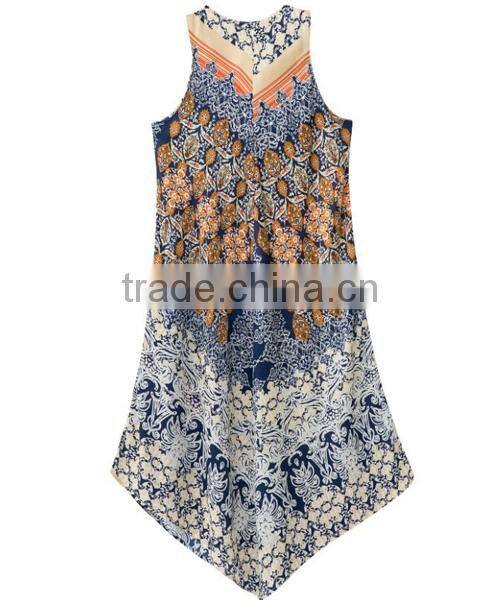HD-D148 hot design elegant fashion floral women dress/casual ladies dress