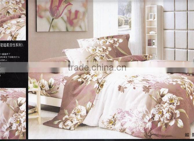 100%polyester digital printed embroidery flower heart luxury diamond velvet bedding set