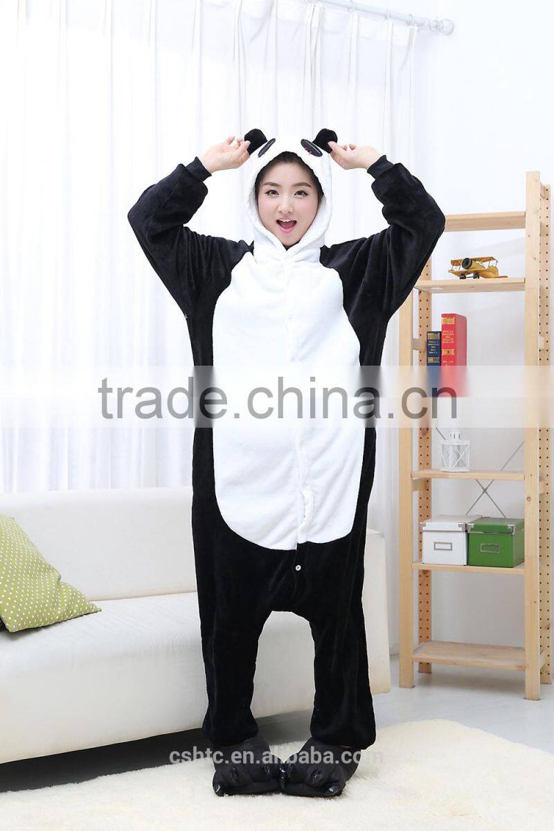 flannel cartoon adult animal jumpsuit animal pajamas jumpsuit panda design