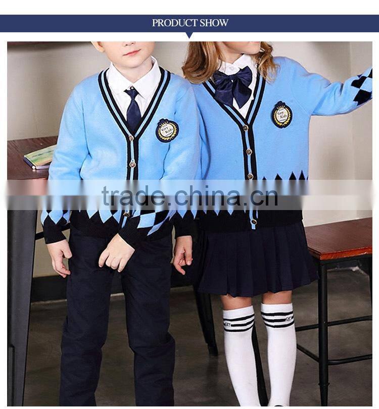 Kindergarten clothing spring and autumn wear school uniforms classes spring British college wind children's sweaters set custom