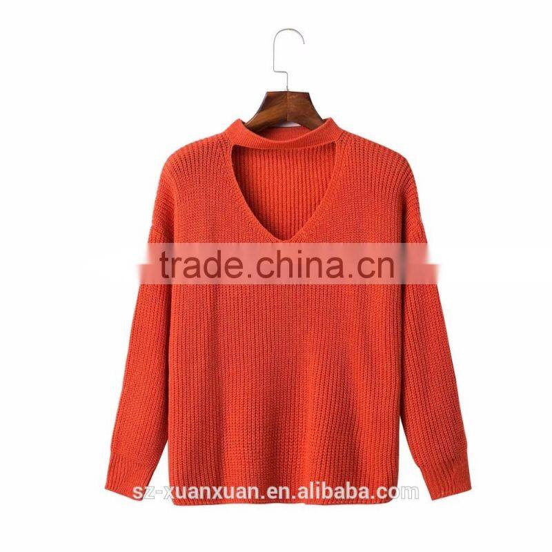 Wholesale winter V-neck women's turtleneck sweater 2016