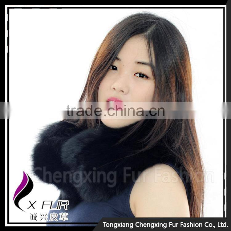 CX-S-175C 2016 Luxurious China Supplier Wholesale Stock Winter Fox Fur Lady Scarf