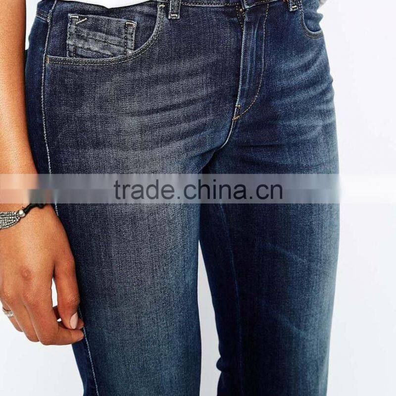 plain straight latest design jeans pants for girl washed custom