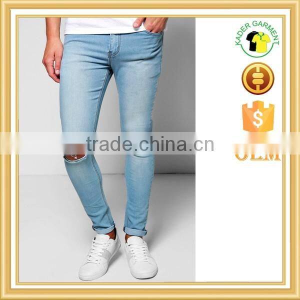 popular washed jeans pale blue jeans high quality jeans trousers