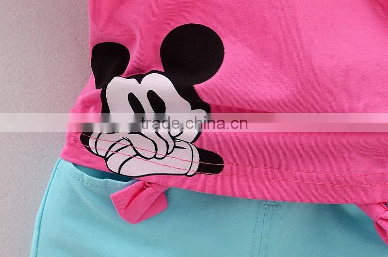 Cotton sleeveless vest girl shorts suit