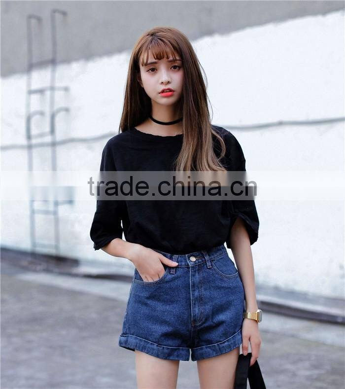 2016 latest new design fashion short jeans for women