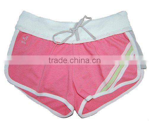 women's red sport short pants with logo