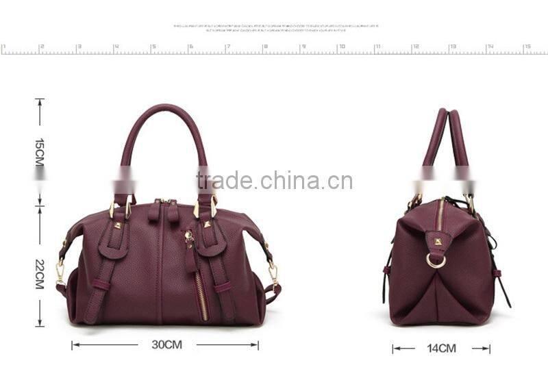 China Leather Handbag Wholesale Price Quality Leather Boston Bag Women Tote Bag Handbags