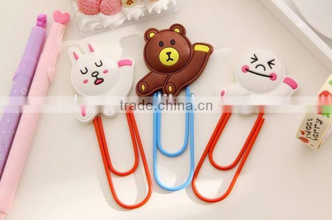 Planner clip nimal shape silica gel paper clip customizable cartoon clip
