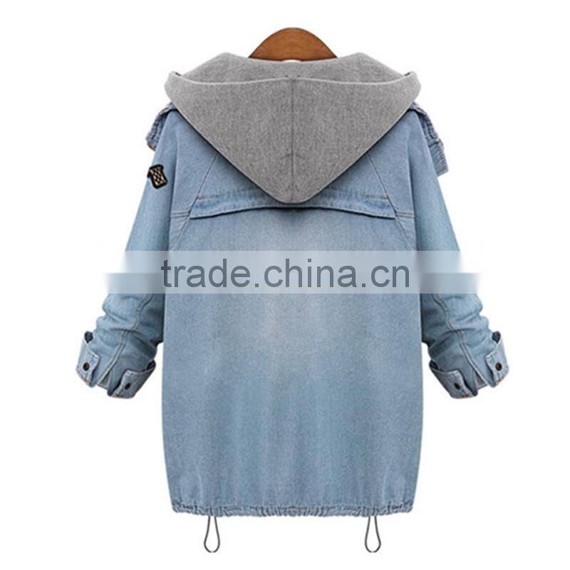Women Two Piece Coat Hood Parka Overcoat Jacket Outwear