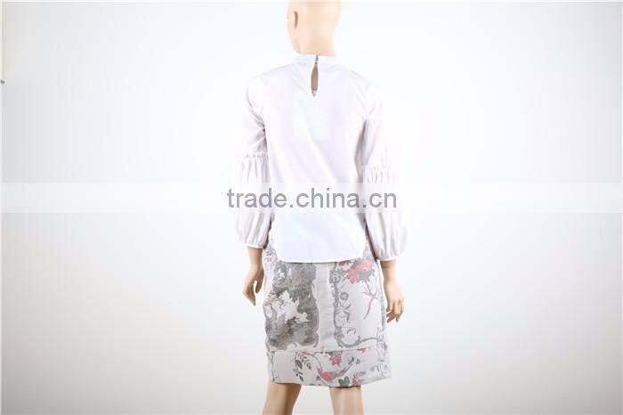 round collar elegant long sleeve white women waist length blouse designs