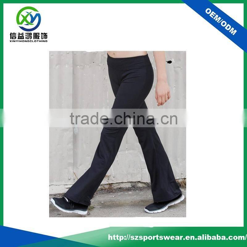 New design black color sport loose bottom women yoga pant